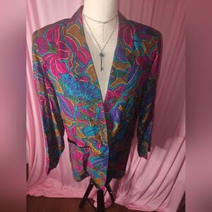 Campus Casuals Vibrant Floral Jacket on tge Vintage Tag